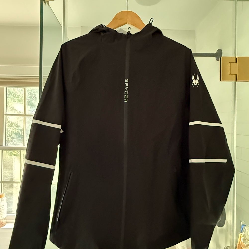 Spyder Men's Black Waterproof Rain Jacket - Size Medium